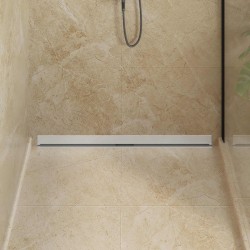 Drain de Douche Monté au Mur Argenté 100 cm Acier Inox 304 552307552307