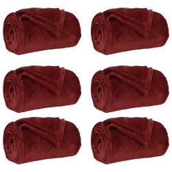 Couvertures à jeter 6 pcs Rouge Bordeaux 220 x 240 cm Toison 552323552323