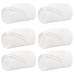 Couvertures à jeter 6 pcs Blanc 150 x 200 cm Toison 552334552334