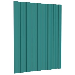 Panneau de toiture 12 pcs Vert 60 x 45 cm Acier galvanisé 552341552341
