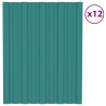 Panneau de toiture 12 pcs Vert 60 x 45 cm Acier galvanisé 552341552341