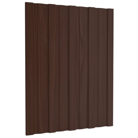 Panneau de toiture 12 pcs Marron 60 x 45 cm Acier galvanisé 552342552342