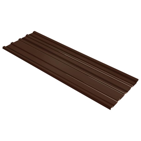 Panneau de toiture 12 pcs Marron 129 x 45 cm Acier galvanisé 552348552348