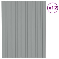 Panneau de toiture 12 pcs Gris 60 x 45 cm Acier galvanisé 552353552353