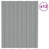 Panneau de toiture 12 pcs Gris 60 x 45 cm Acier galvanisé 552353552353