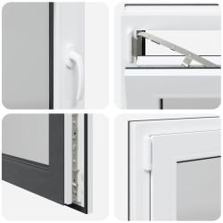 Fenêtre de sous-sol RISOR Anthracite 110 x 50 cm PVC et verre 552364552364