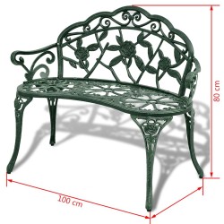 Banc de jardin 100 cm Aluminium coulé Vert 552368552368