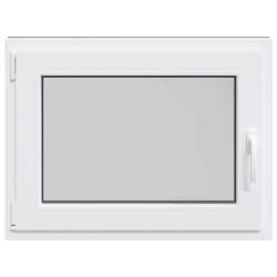 Fenêtre de sous-sol RISOR Anthracite 80 x 70 cm PVC et verre 552372552372