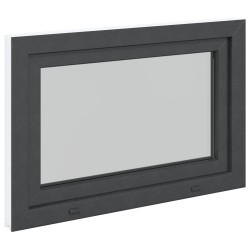 Fenêtre de sous-sol RISOR Anthracite 90 x 50 cm PVC et verre 552375552375