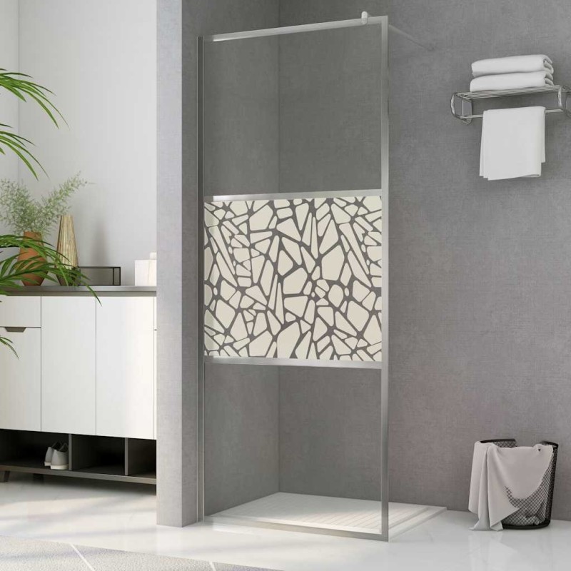 Paroi de douche à l'italienne à verre ESG pierre 140x195 cm 552399552399