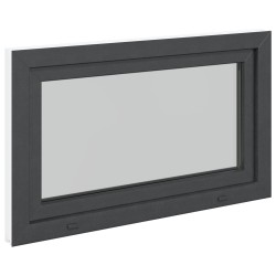 Fenêtre de sous-sol RISOR Anthracite 100 x 60 cm PVC et verre 552405552405