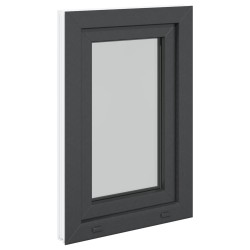 Fenêtre de sous-sol RISOR Anthracite 50 x 75 cm PVC et verre 552411552411
