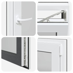 Fenêtre de sous-sol RISOR Anthracite 60 x 80 cm PVC et verre 552415552415