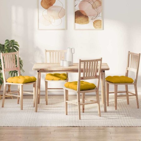 Coussins de siège 4 pcs Jaune clair 40 x 40 cm 552422552422