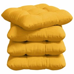 Coussins de siège 4 pcs Jaune clair 40 x 40 cm 552422552422