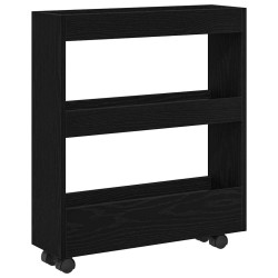 Chariot de Rangement Étroit Chêne noir 60 x 18 x 70 cm 552432552432