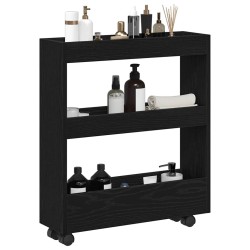 Chariot de Rangement Étroit Chêne noir 60 x 18 x 70 cm 552432552432