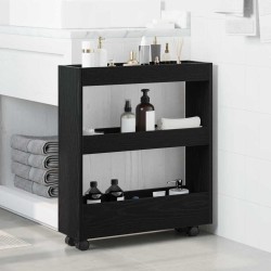 Chariot de Rangement Étroit Chêne noir 60 x 18 x 70 cm 552432552432