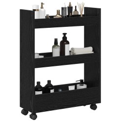 Chariot de Rangement Étroit Chêne noir 60 x 22 x 80 cm 552434552434