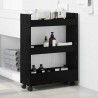 Chariot de Rangement Étroit Chêne noir 60 x 22 x 80 cm 552434552434