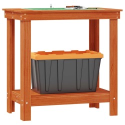 Établi avec étagère Brun Ciré 80 x 50 x 80 cm Pin massif 552436552436
