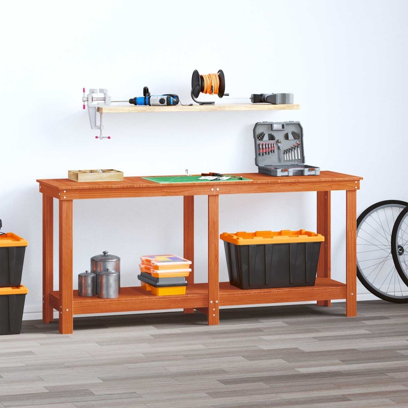 Établi avec étagère Brun Ciré 180 x 50 x 80 cm Pin massif 552437552437