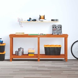 Établi avec étagère Brun Ciré 180 x 50 x 80 cm Pin massif 552437552437