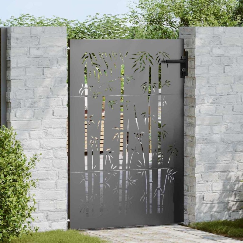 Porte de Jardin Noir 85 x 150 cm Acier peint par poudre 552484552484
