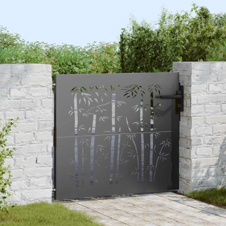 Porte de Jardin Noir 85 x 175 cm Acier peint par poudre 552487552487