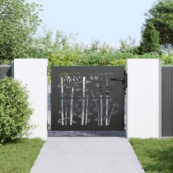 Porte de Jardin Noir 85 x 175 cm Acier peint par poudre 552487552487