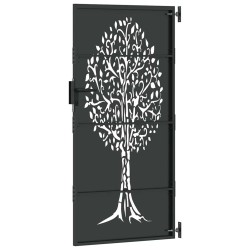 Porte de Jardin Noir 85 x 200 cm Acier peint par poudre 552490552490