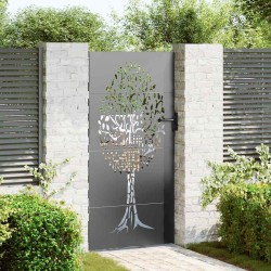 Porte de Jardin Noir 85 x 175 cm Acier peint par poudre 552491552491