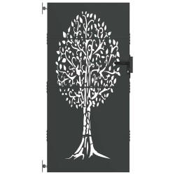 Porte de Jardin Noir 85 x 175 cm Acier peint par poudre 552491552491