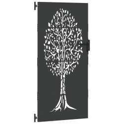 Porte de Jardin Noir 85 x 175 cm Acier peint par poudre 552491552491