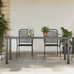 Table de jardin Noir 190x90x74 cm Aluminium et verre 552494552494