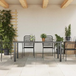 Table de jardin Noir 190x90x74 cm Aluminium et verre 552494552494