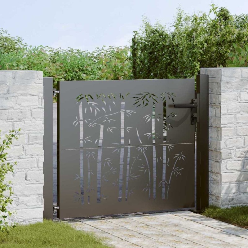 Porte de Jardin Noir 110 x 105 cm Acier enduit de poudre 552499552499