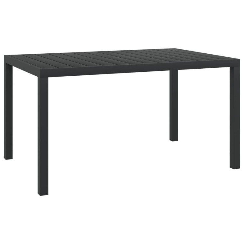 Table de jardin noir 150 x 90 x 74 cm Aluminium et WPC 552500552500