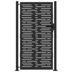 Porte de Jardin Noir 110 x 205 cm Acier enduit de poudre 552501552501