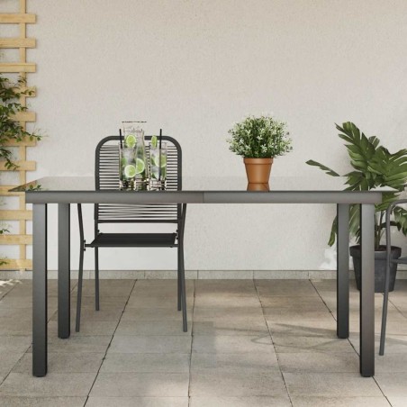 Table de jardin Noir 150x90x74 cm Aluminium et verre 552502552502