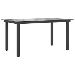 Table de jardin Noir 150x90x74 cm Aluminium et verre 552502552502