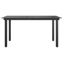 Table de jardin Noir 150x90x74 cm Aluminium et verre 552502552502