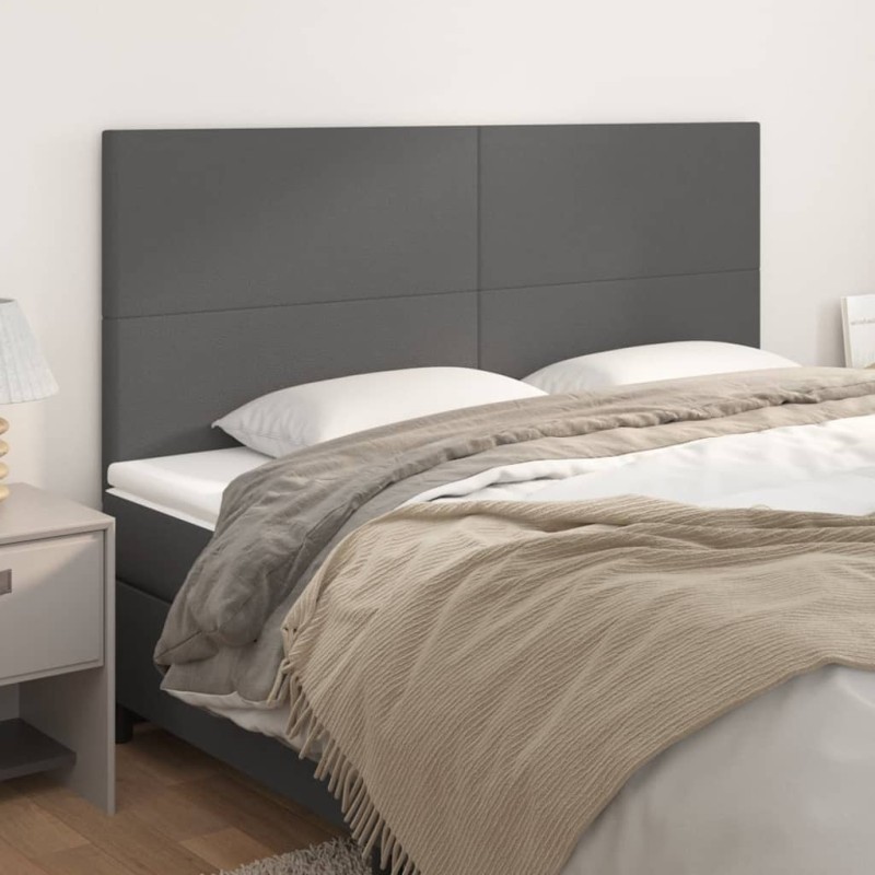  Têtes de lit 4 pcs Gris 100x5x78/88 cm Similicuir 