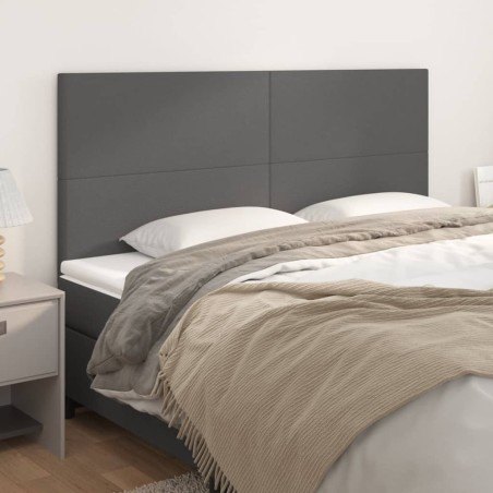  Têtes de lit 4 pcs Gris 100x5x78/88 cm Similicuir 