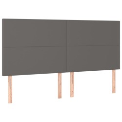  Têtes de lit 4 pcs Gris 100x5x78/88 cm Similicuir 