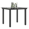 Table de jardin Noir 80x80x74 cm Aluminium et verre 552507552507