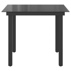 Table de jardin Noir 80x80x74 cm Aluminium et verre 552507552507