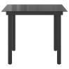 Table de jardin Noir 80x80x74 cm Aluminium et verre 552507552507