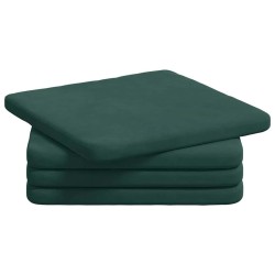 Coussins de siège 4 pcs Vert foncé 40 x 40 x 3 cm Velours 552508552508