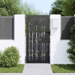 Porte de Jardin Noir 85 x 200 cm Acier peint par poudre 552509552509